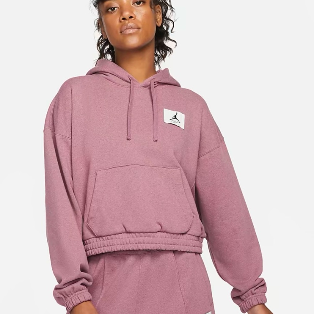 Jordan Essentials Flight hoodie light mulberry womens S 4-6  M 8-10  L 12-14